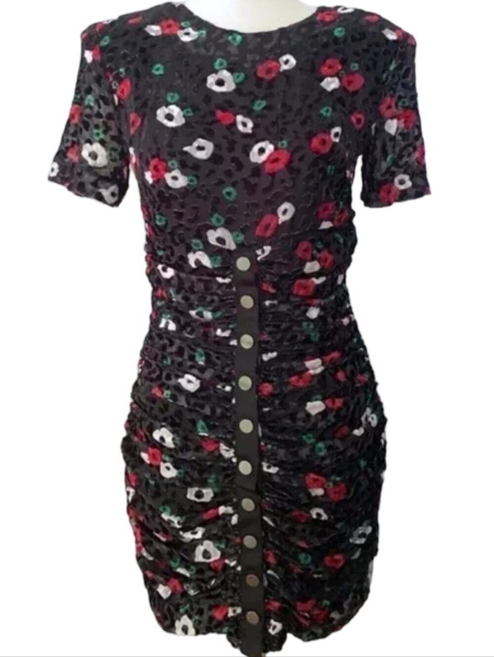 The Kooples Paris "Fleur Naïve" burnout velvet dress Size FR 3 US 8 - Picture 7 of 11